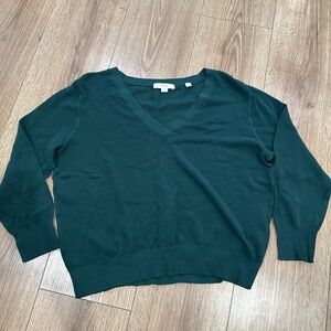Vince Deep Green V-Neck Sweater
